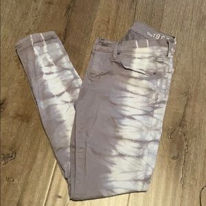 Tie dye gray white tight leggings jeans